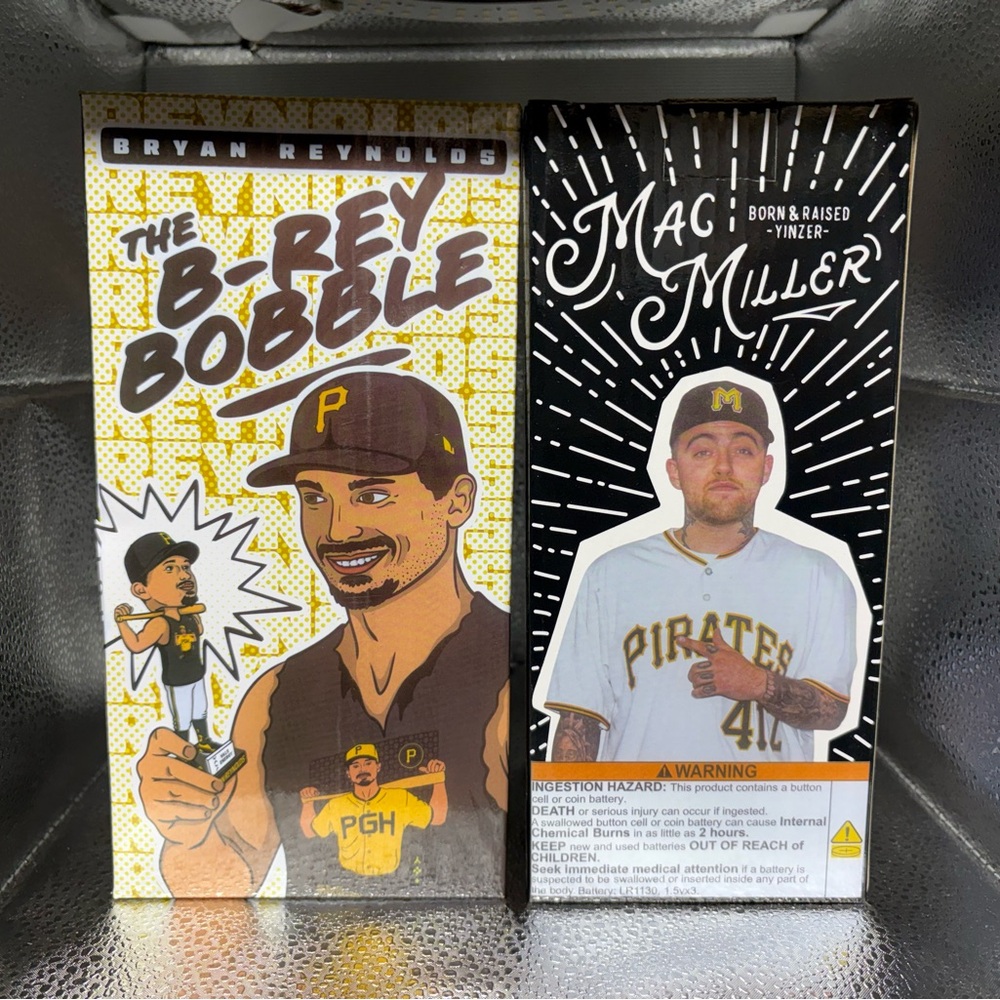Mac miller  Bryan R Pittsburgh pirates bobble head sga lot of 2